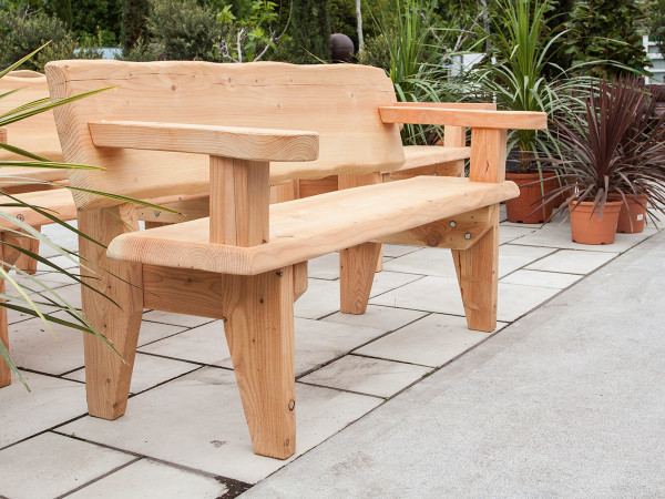 Solid wood garden furniture.